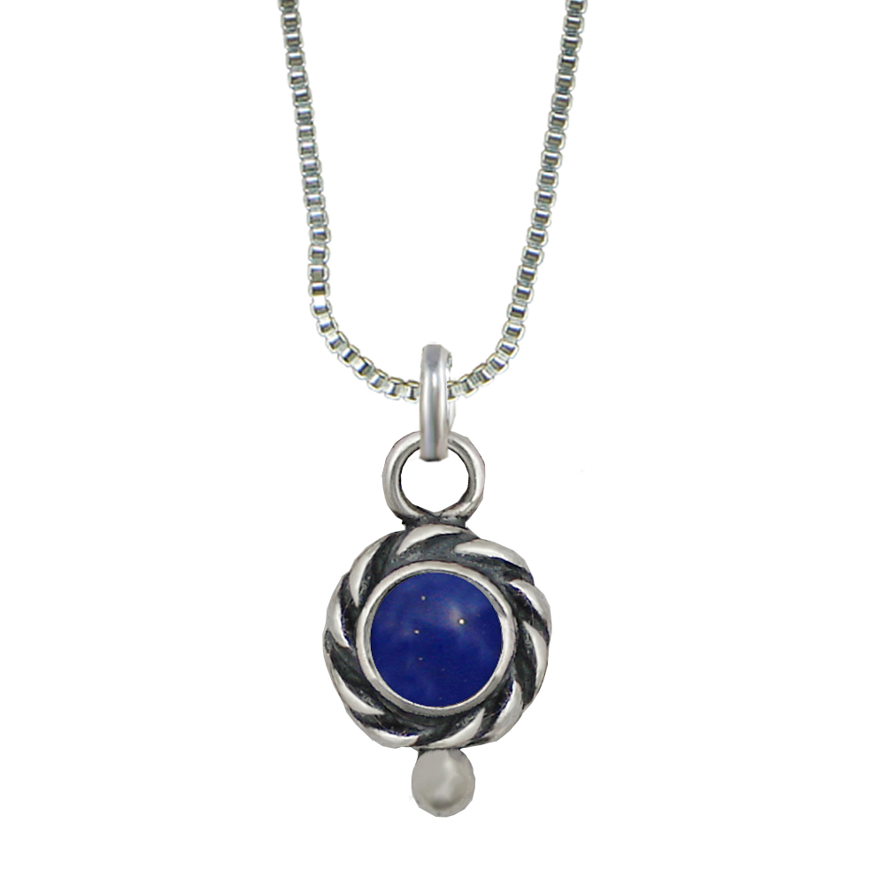 Sterling Silver Little Lapis Lazuli Pendant Necklace